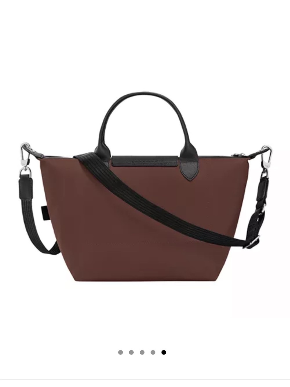 Longchamp Brown Nylon Le Pliage Crossbody Tote with Black Trim - Picture 6 of 6